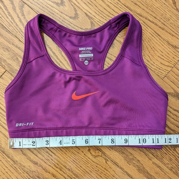 NIKE PRO Purple Swoosh Dri-Fit Racerback Sports Bra sz XS - Picture 5 of 5